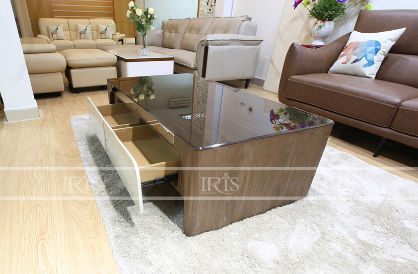 Bàn sofa gỗ mặt kính đẹp