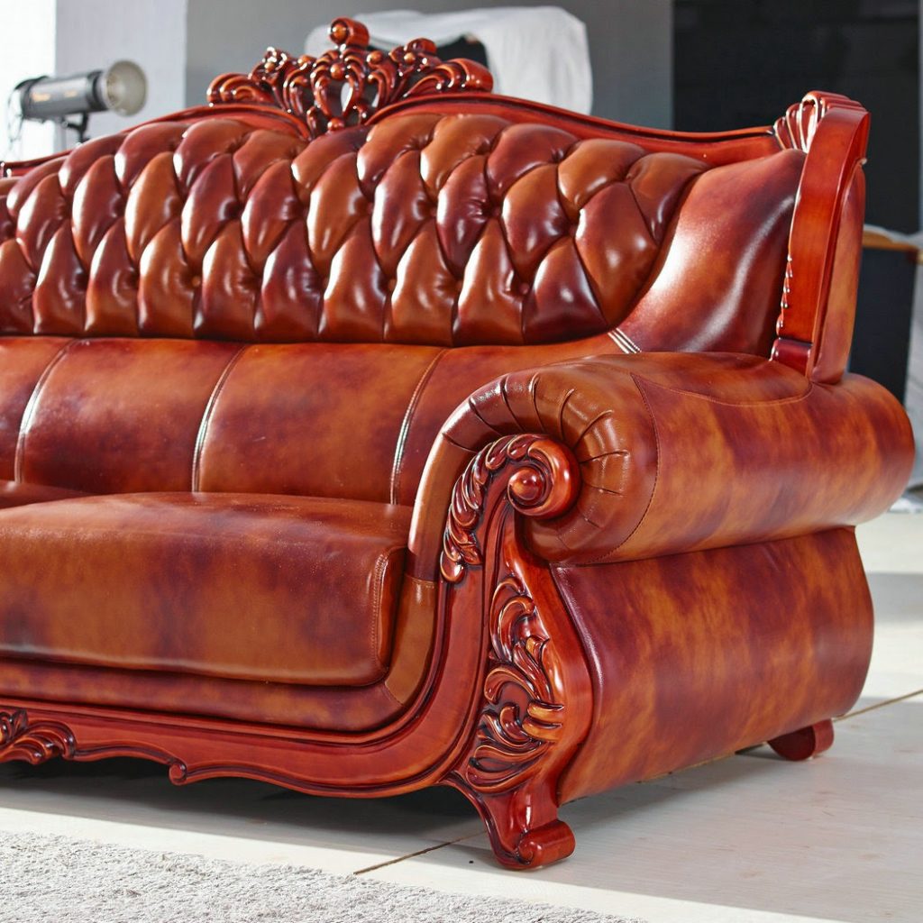 ghế sofa gỗ da