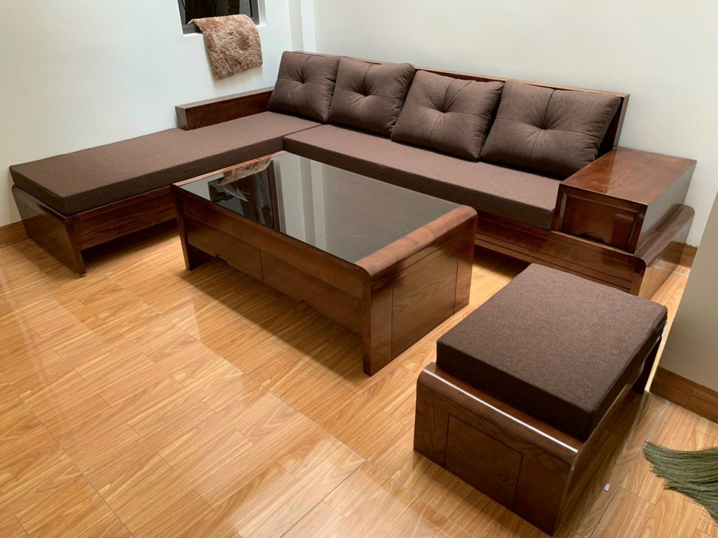 sofa gỗ góc