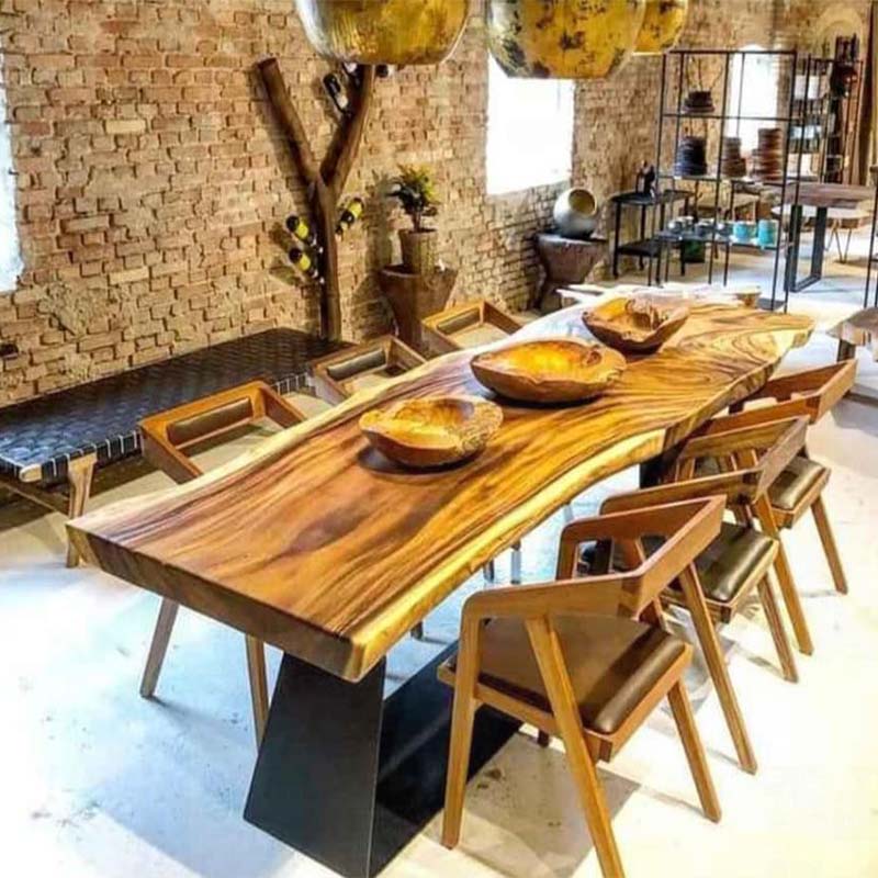 bàn ăn dài bằng gỗ