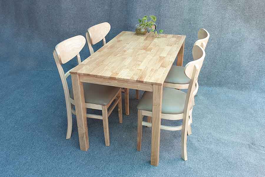 bàn ăn gỗ cao su 4 ghế