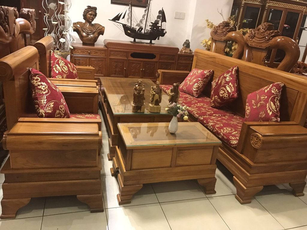 bộ bàn ghế sofa gỗ gõ đỏ