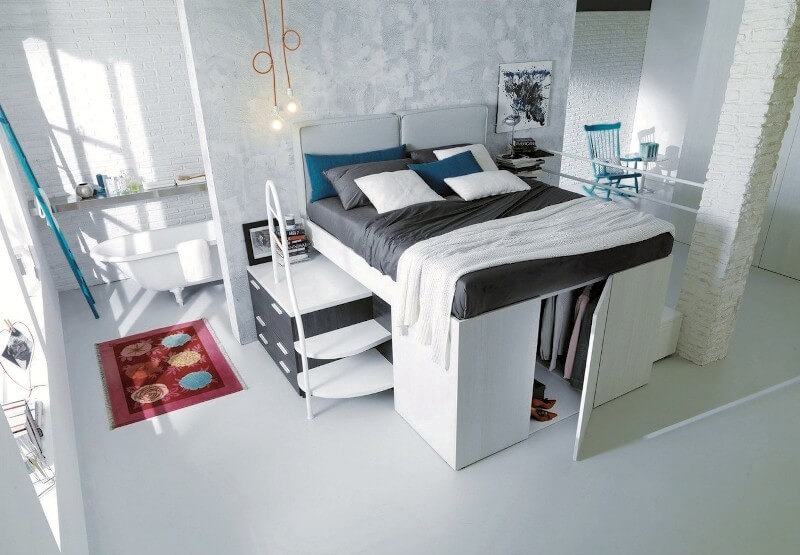 giường ngủ thông minh kết hợp tủ đồ