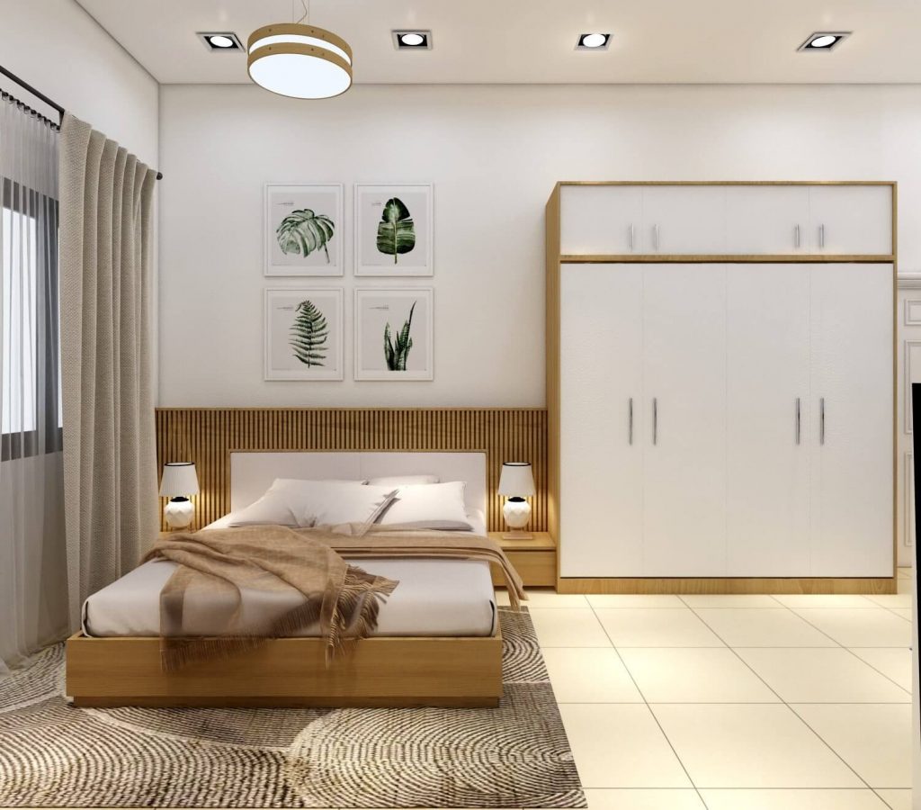 thiết kế nội thất phòng ngủ chung cư 55m2