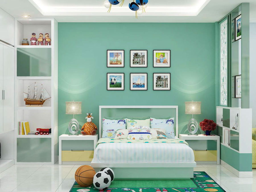 màu sơn phòng ngủ cho con trai