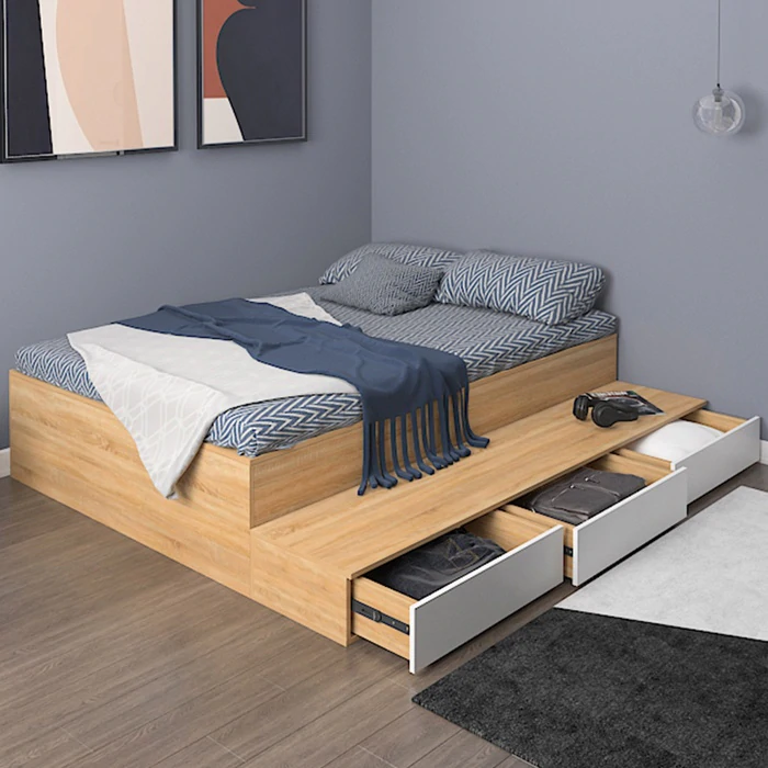 giường ngủ gỗ không có đầu giường