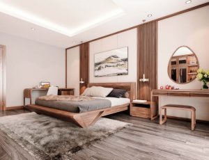10+ mẫu giường ngủ gỗ óc chó ấn tượng dành cho phòng ngủ