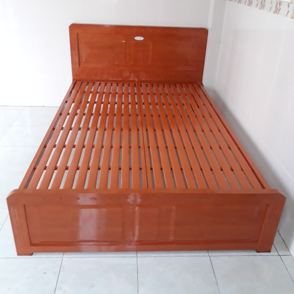 giường ngủ sắt giả gỗ