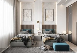 4+ thiết kế phòng ngủ 2 giường đẹp, xu hướng tối ưu không gian 2022