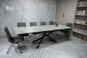 Bộ bàn ăn 10 ghế nhập khẩu BA Stella Grey GA HD 9206B Grey