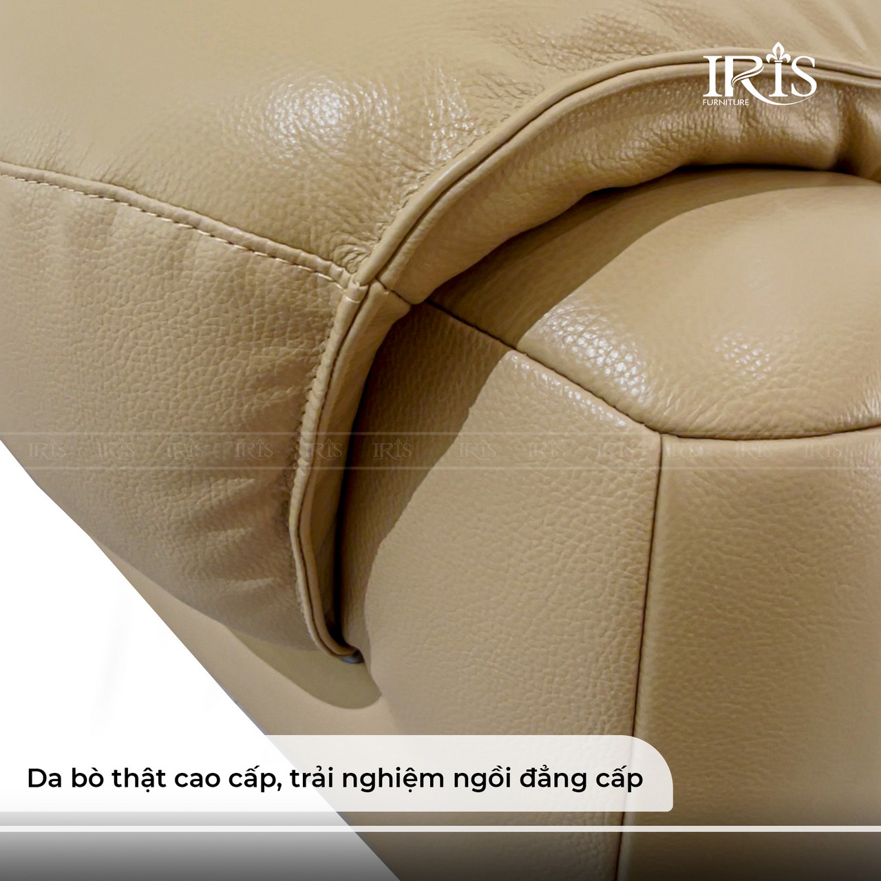 Sofa Aurelio với chất liệu da bò Ý full grain cao cấp cho trải nghiệm đẳng cấp