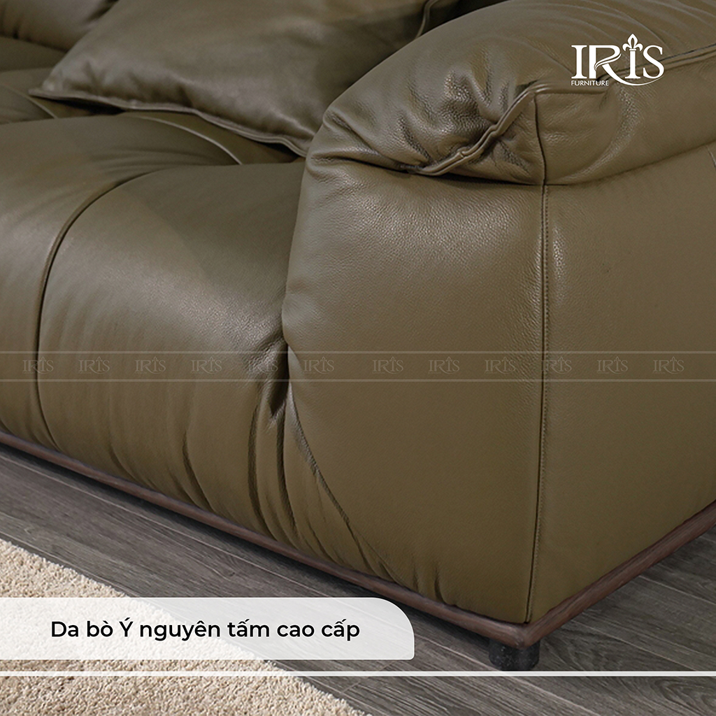 Sofa Doletti được làm từ da bò Ý nguyên tấm cao cấp