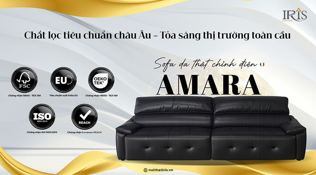 Lựa chọn sofa Amara với chất liệu đạt chuẩn Châu Âu