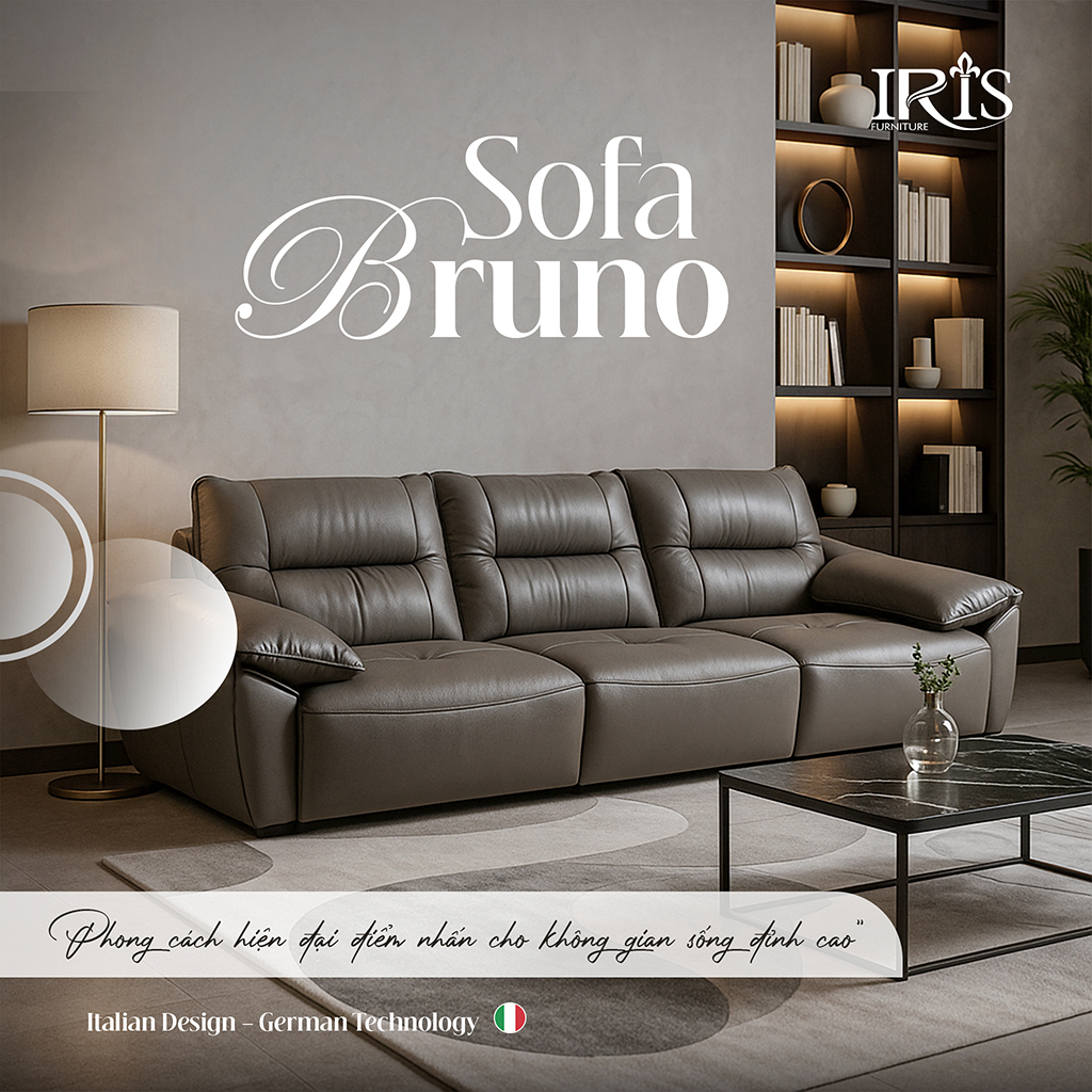 Sofa Bruno với gram màu trung tính là điểm nhấn cho không gian của bạn