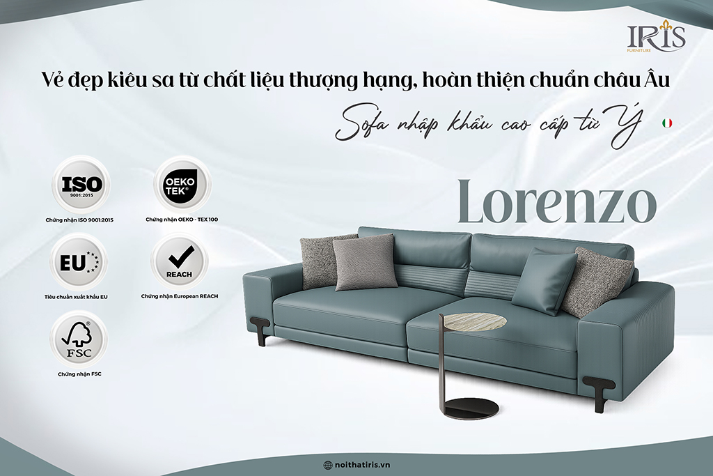Sofa Lorenzo với vẻ đẹp kiêu sa chuẩn Châu Âu