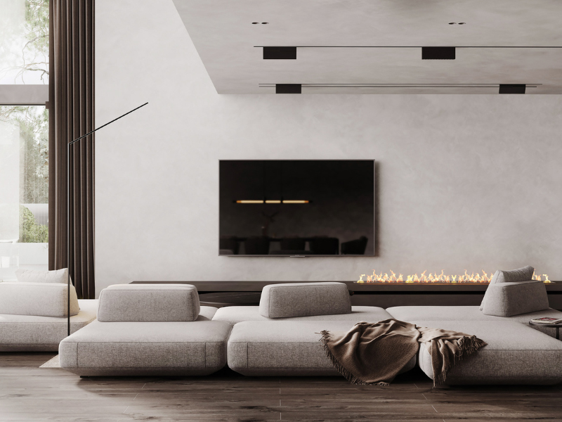 Phòng khách tối giản giúp tâm trí thư giãn và không gian thông thoáng