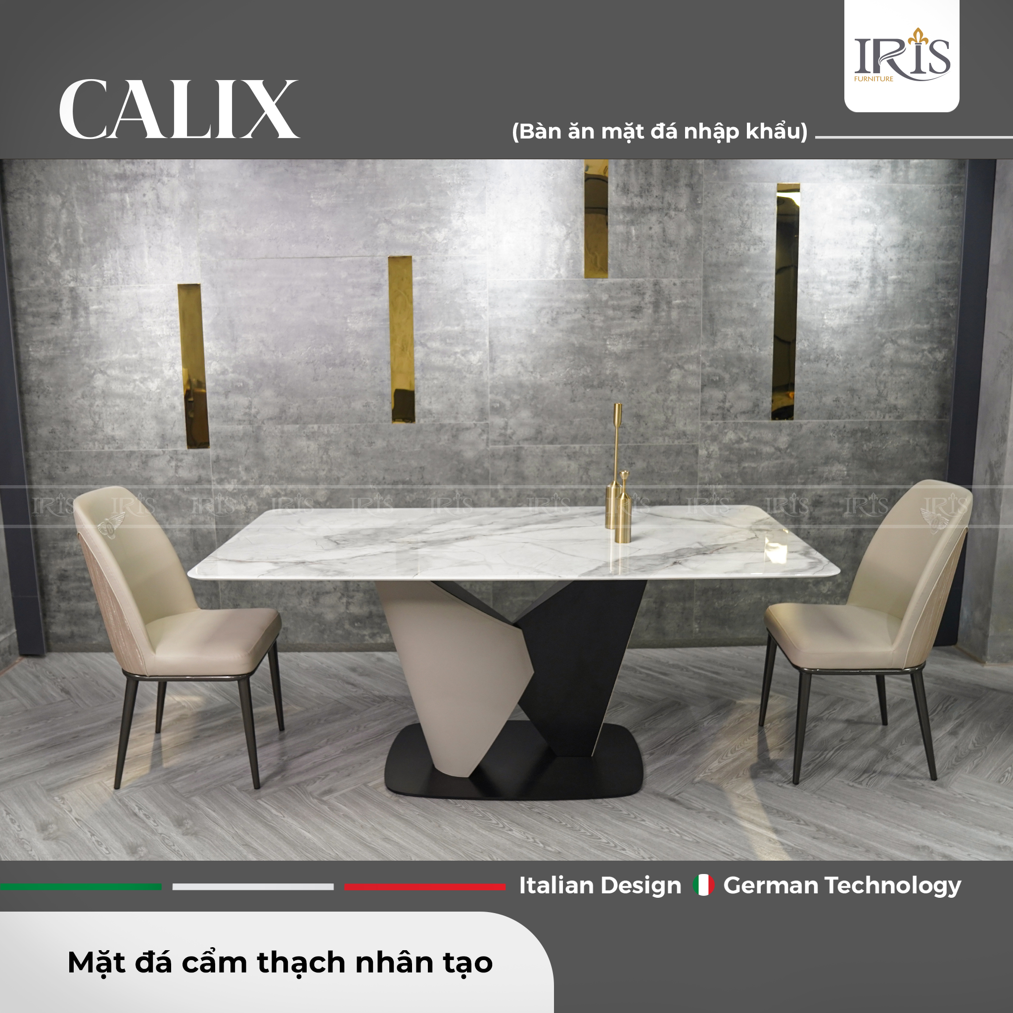 Bàn ăn mặt đá Calix