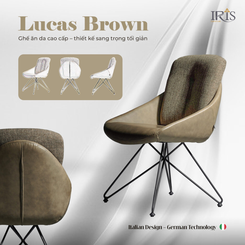Thiết kế ghế ăn Lucas Brown phong cách Ý