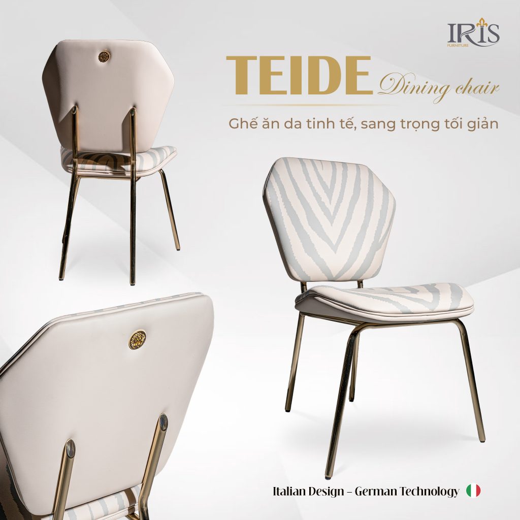 Sự sang trọng của phối cảnh ghế ăn Roberto Cavalli Teidi trong phòng ăn