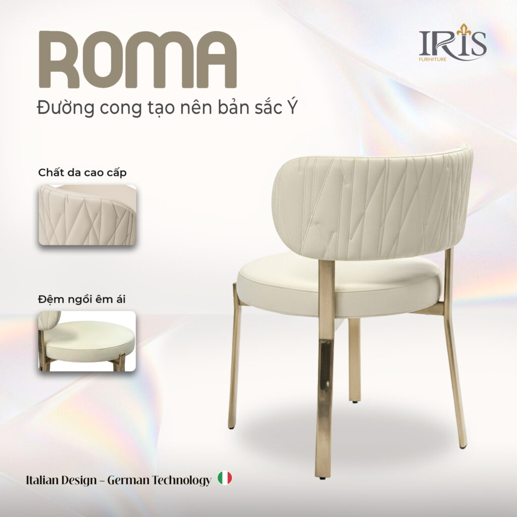 Ghế Ăn Turri Roma Bọc Da Cao Cấp Phù Hợp Với Mọi Không Gian