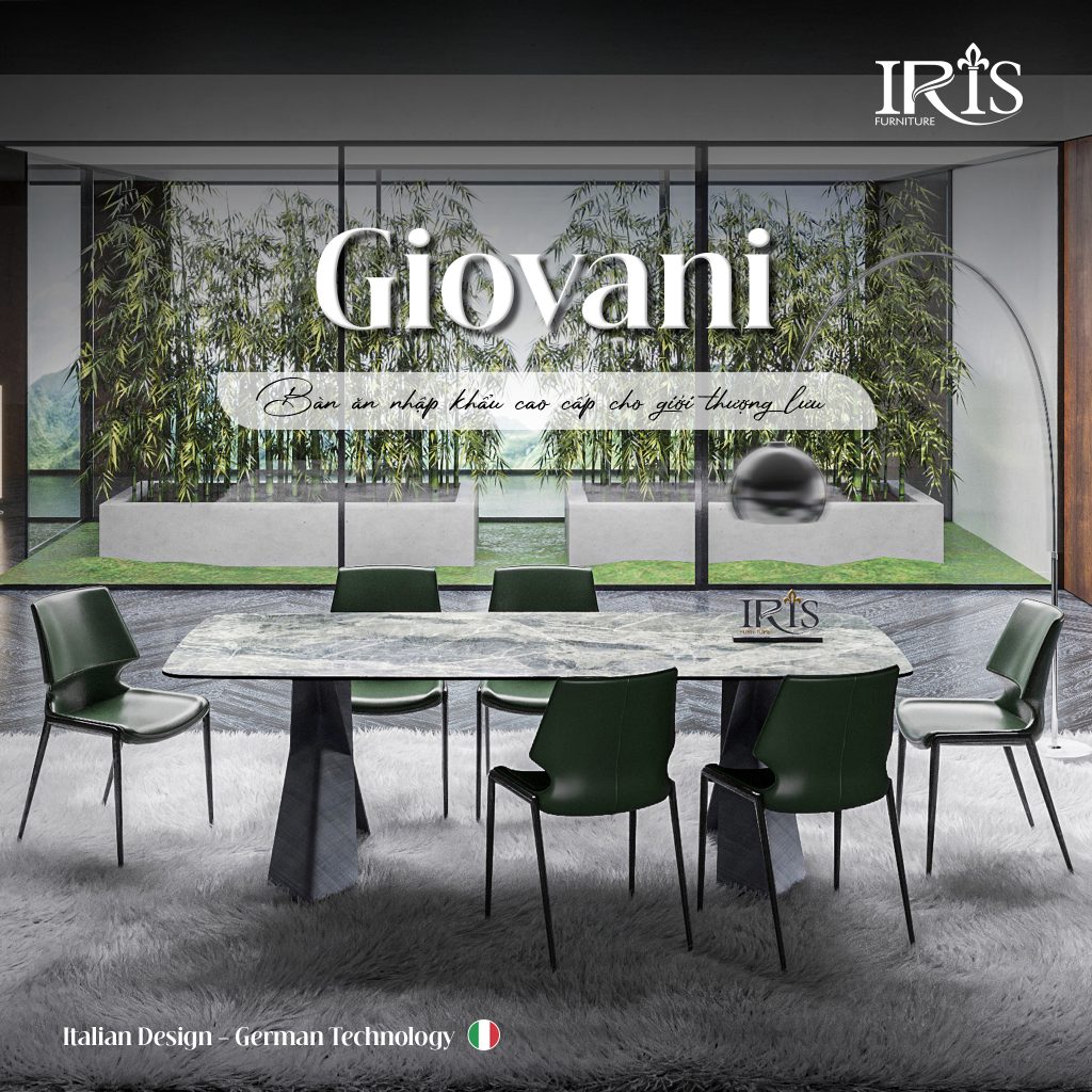 Bàn ăn mặt đá GIOVANI với thiết kế chuẩn Ý hoàn hảo