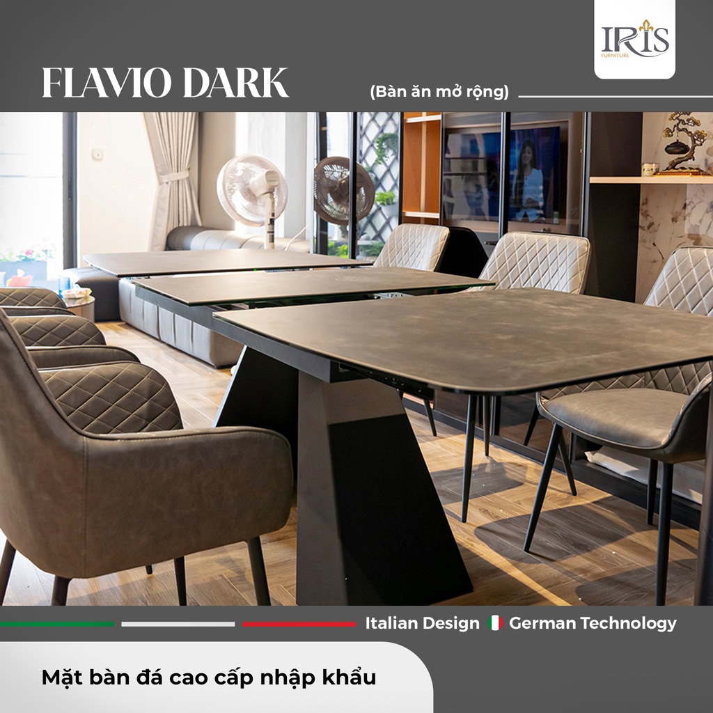 Bàn ăn Flavio Dark Grey