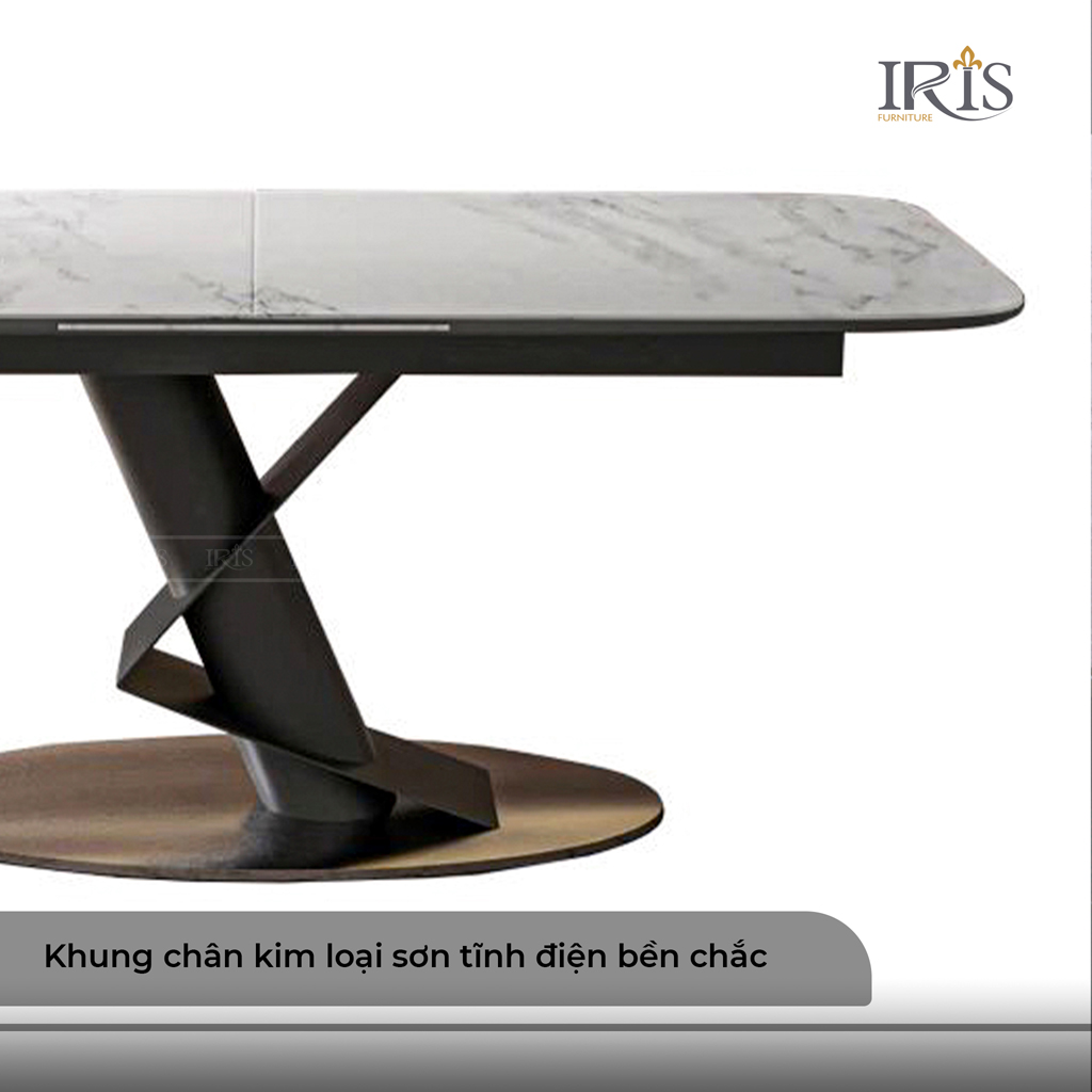 Khung chân bàn được làm từ kim loại sơn tĩnh bền chắc