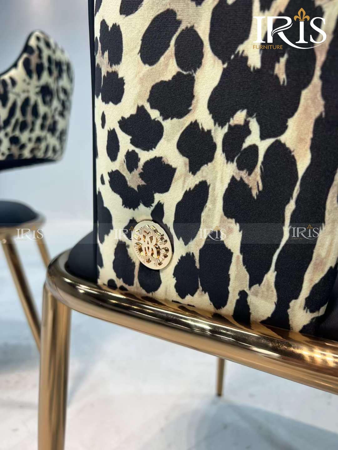 Chi Tiết Mặt Sau Ghế Ăn Roberto Cavalli Shira Bọc Da