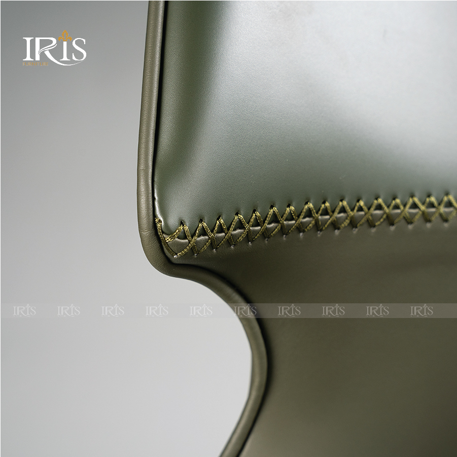 ghế ăn cao cấp màu xanh bọc da nhập khẩu finn chi tiết