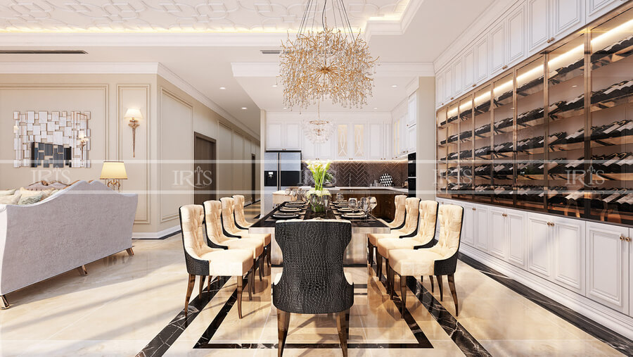 Cách chọn kích thước bàn ăn cho 4, 6, 8, 10 người 11 bộ bàn ăn 10 người