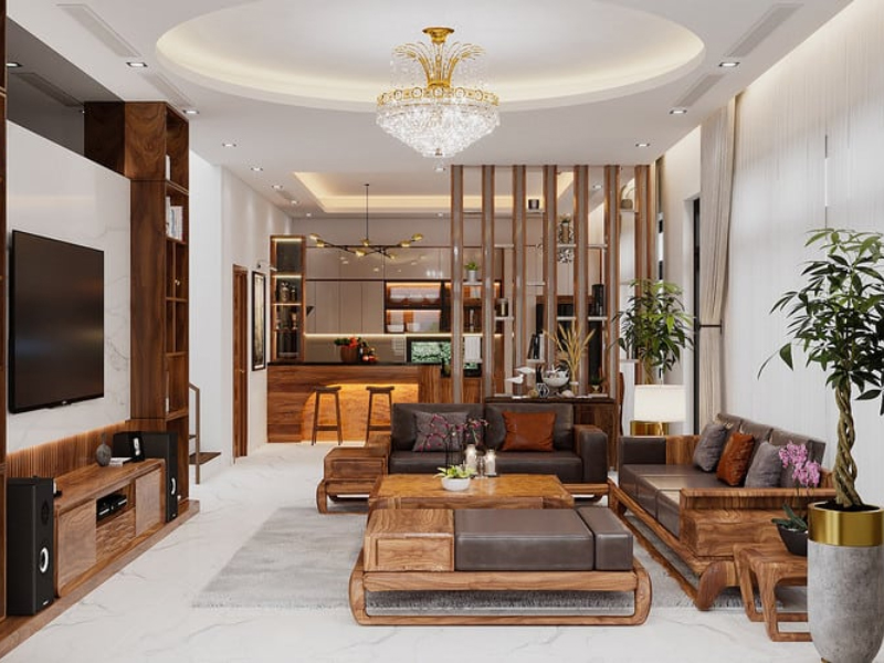 Thiết kế gỗ sang trọng, tạo điểm nhấn tinh tế cho không gian