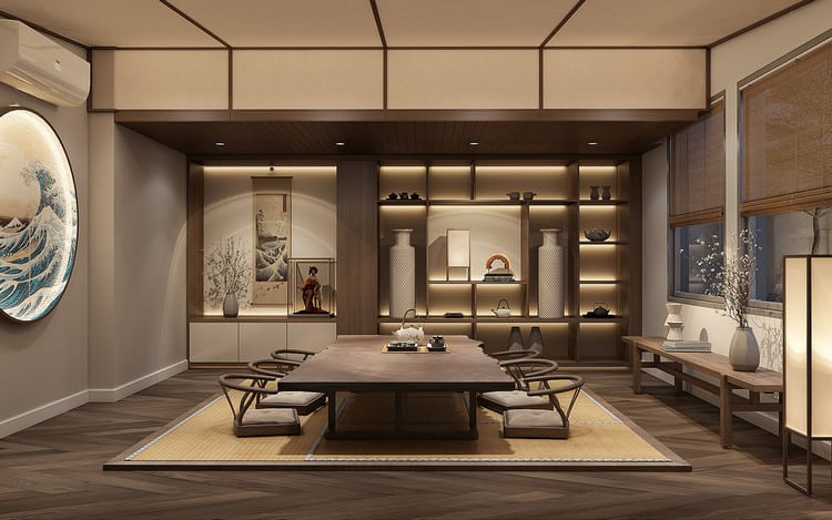 thiết kế phòng trà biệt thự hiện đại