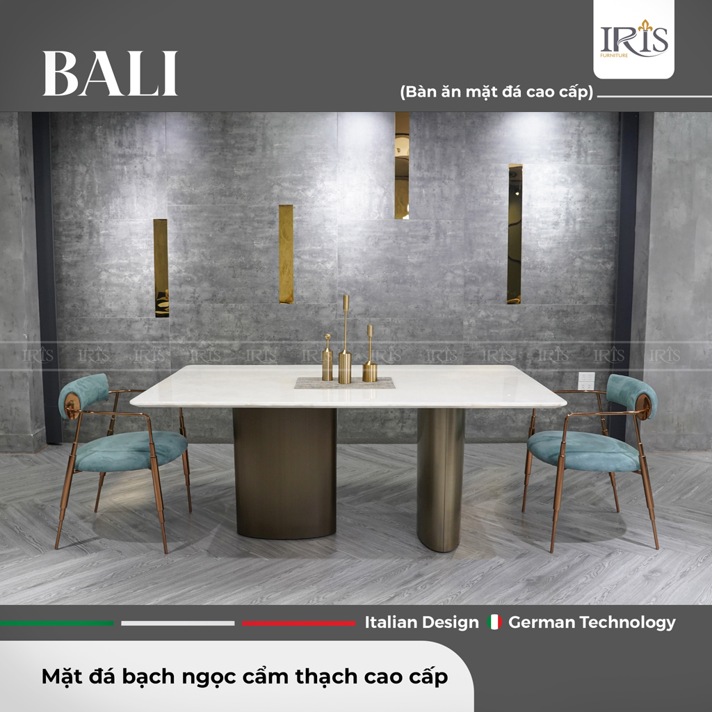 Mua bàn ăn Bali mặt đá cẩm thạch Ý