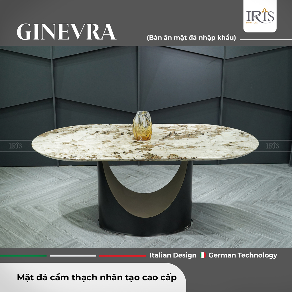 Mua bàn ăn đá nhân tạo Ginevra thiết kế chuẩn Ý