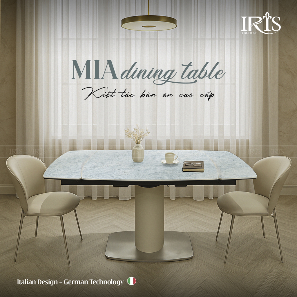 Bàn ăn thông minh Mia mang lại thiết kế hiện đại