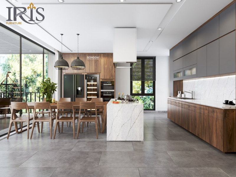 Bố trí gọn gàng giúp mọi dụng cụ dễ tiếp cận, tăng hiệu quả nấu nướng