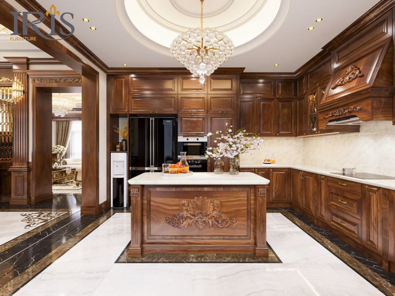 Bố trí hợp lý giúp công việc nấu nướng thuận tiện mà vẫn giữ thẩm mỹ