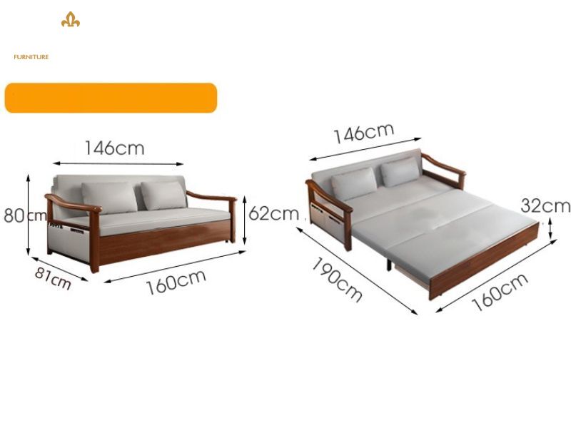 Chiều cao của sofa giường