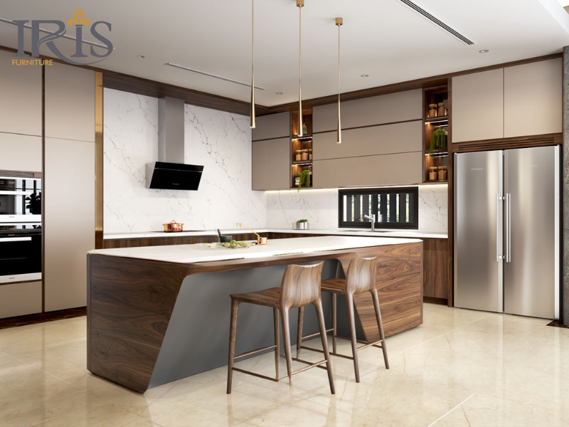 Không gian tiện nghi, dễ dàng tích hợp bếp thông minh và thiết bị hiện đại