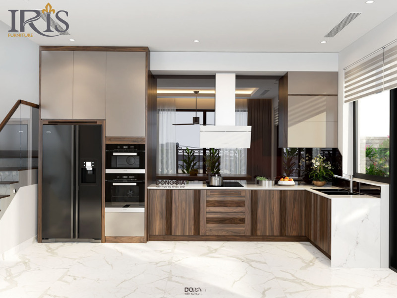 Phân bổ màu sắc không gian phòng bếp hợp lý