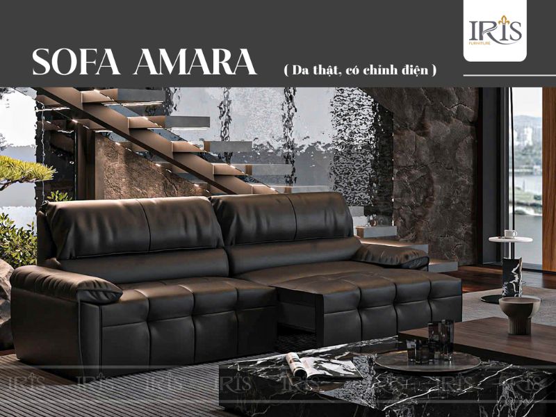 Sofa Amara màu đen huyền bí cho phòng khách