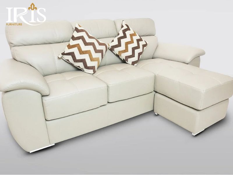 Sofa góc L màu trắng sang trọng