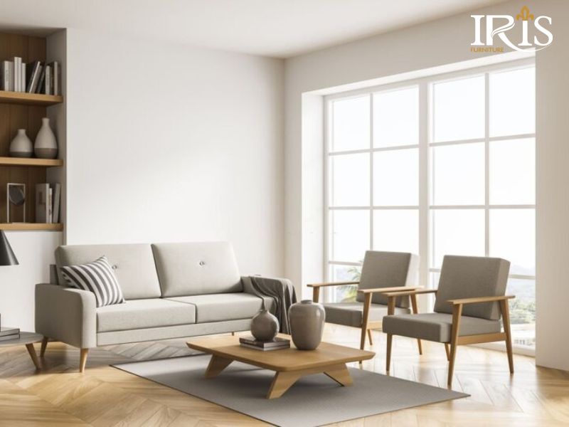 Sofa nỉ 1m5 phong cách vintage