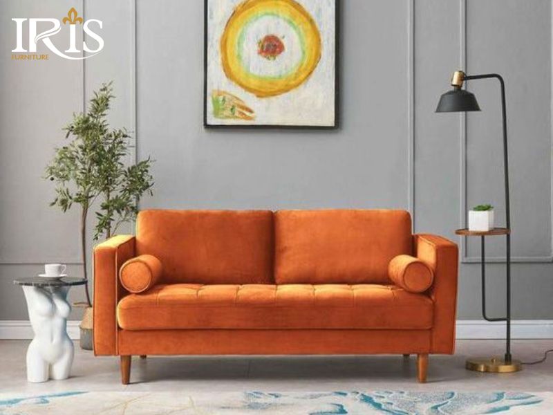 Sofa tân cổ điển màu cam
