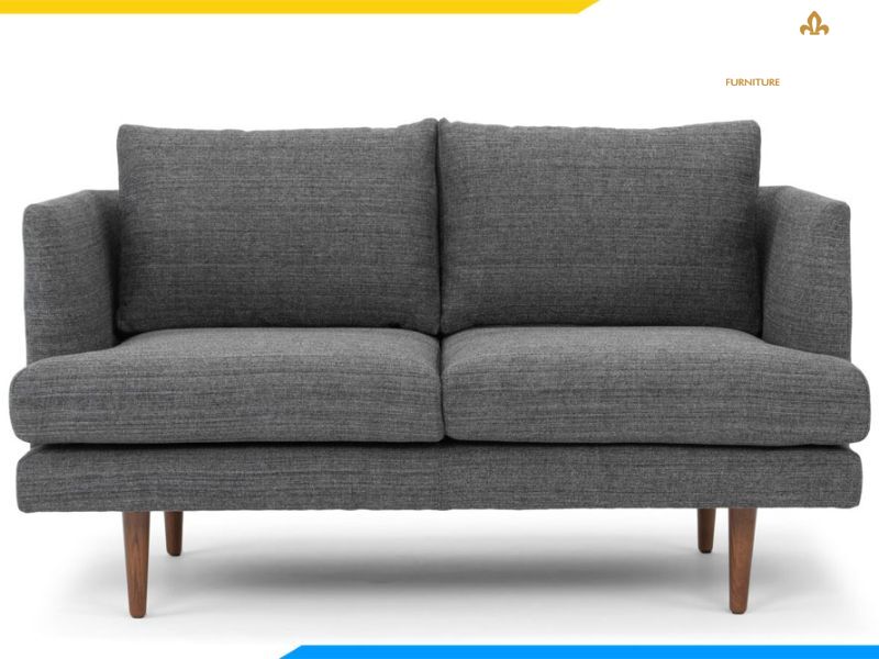 Sofa vải nỉ màu ghi 2 người tiện lợi
