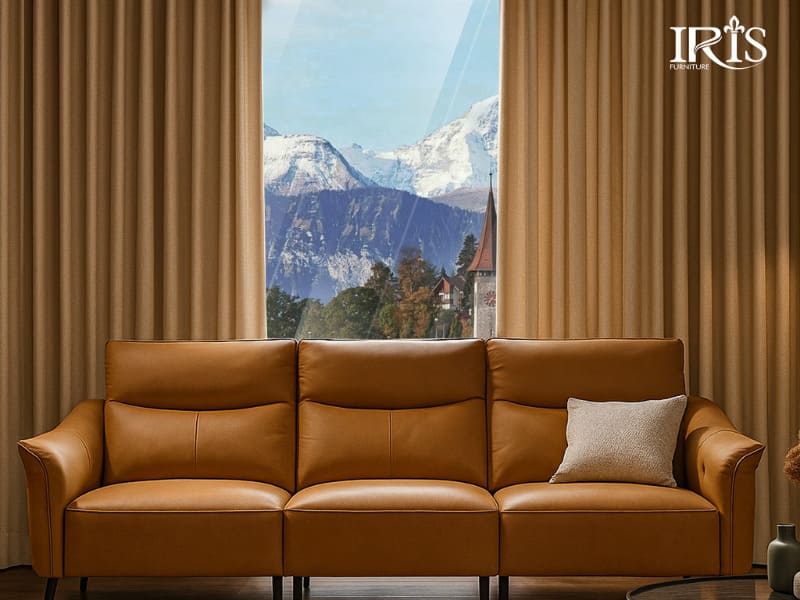 Sofa văng Bocella màu nâu hiện đại