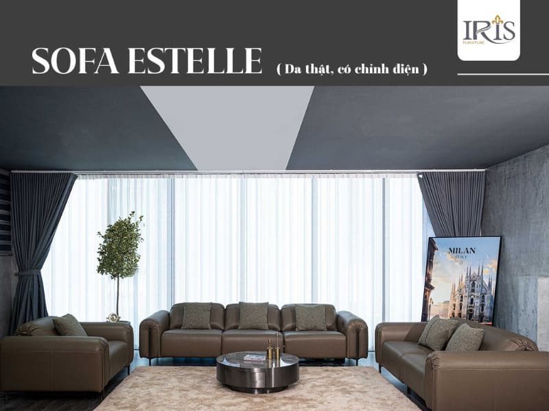 Ghế sofa văng Estelle màu nâu nhạt thanh lịch