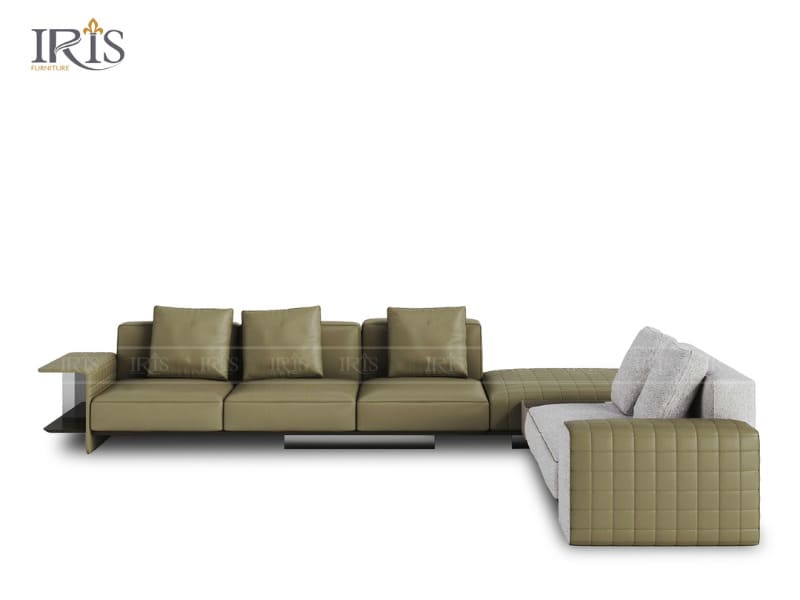 Sofa góc chữ L Mattia màu nâu cổ điển