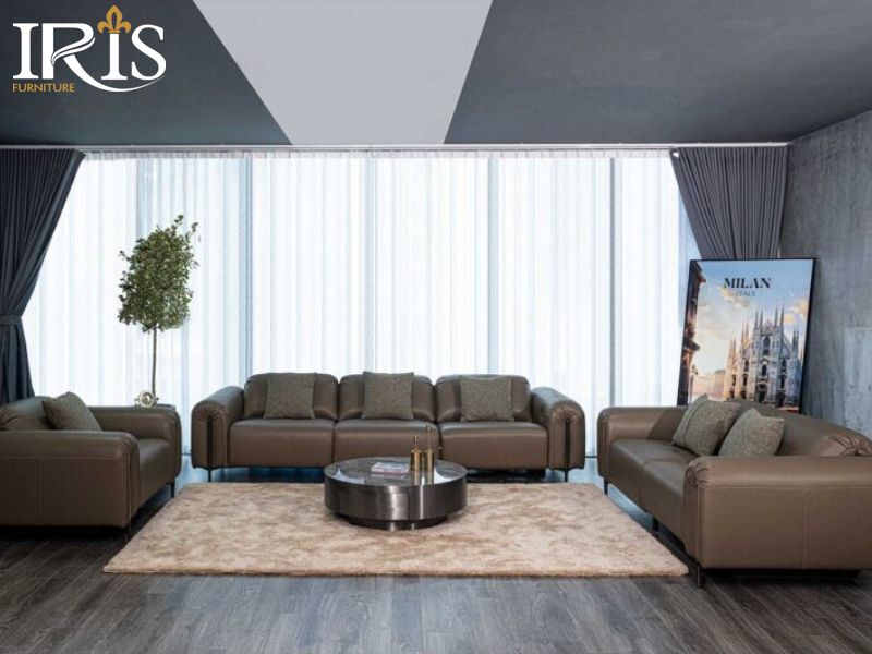 Sofa Estelle phong cách Scandinavian, chất liệu da cao cấp, mang lại vẻ tinh tế.