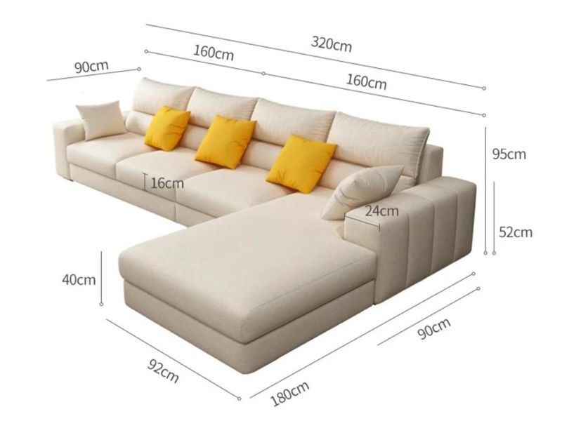 Kích thước sofa góc chữ l tiêu chuẩn cho nhà phố